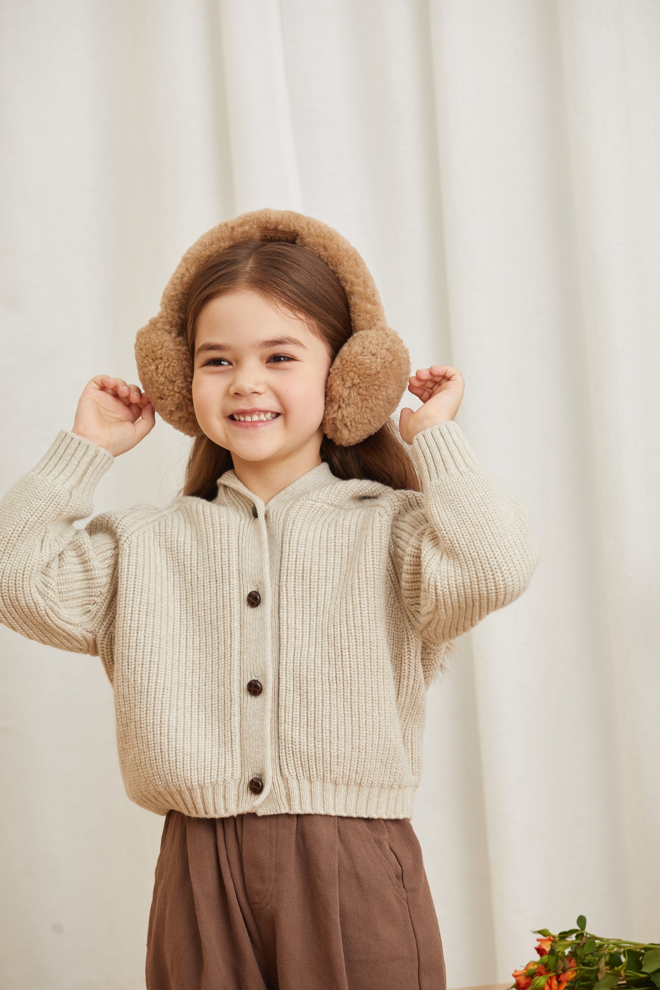 Ugg Kids Curly Sheepskin Earmuff - Chestnut