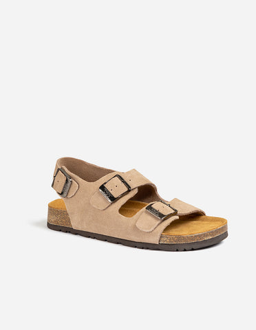 Ugg Aussie Victoria Suede Leather Unisex Slipper Buckle Straps in Taupe