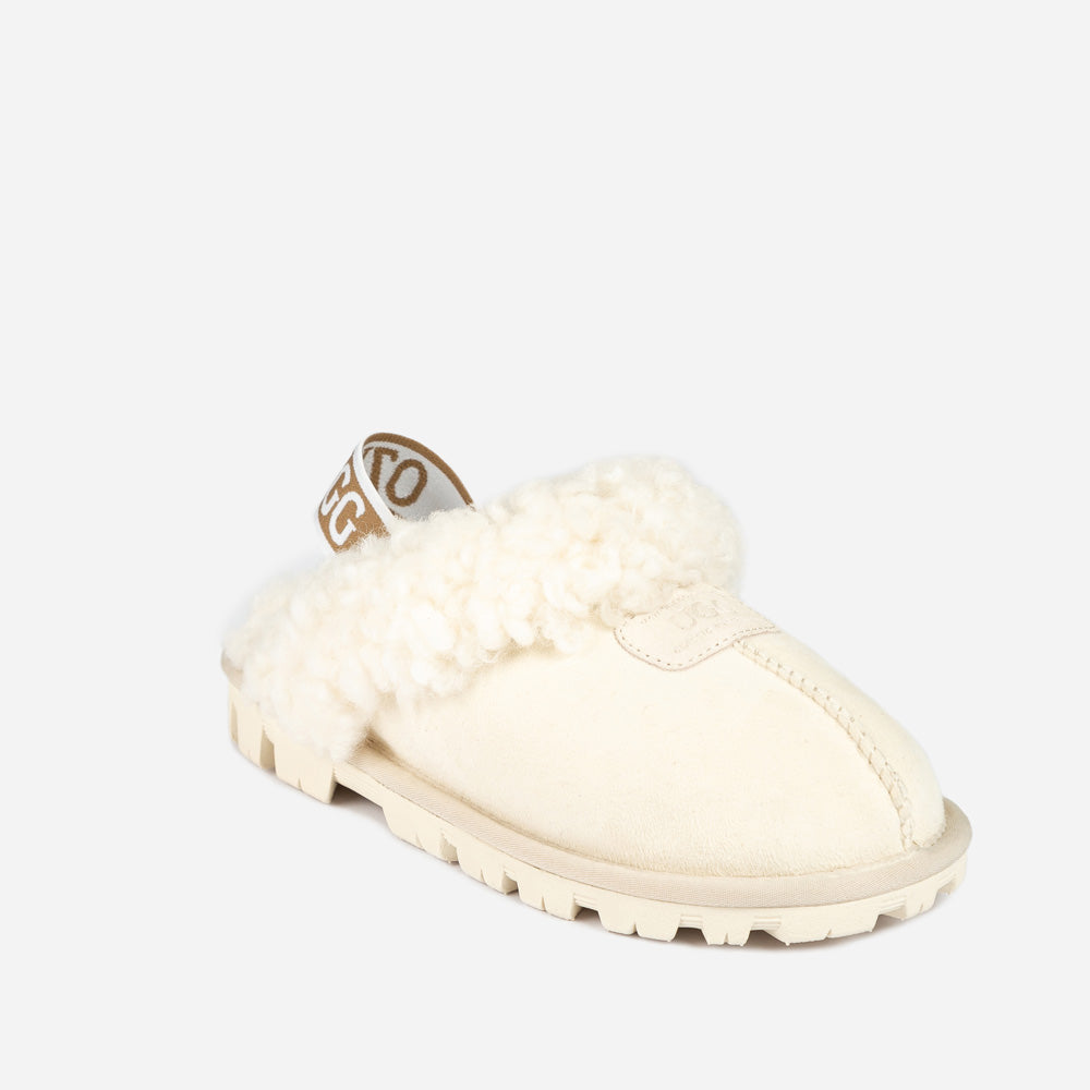 Ugg Coquette Curly Slipper (Elastic Backstrap) - OFF WHITE