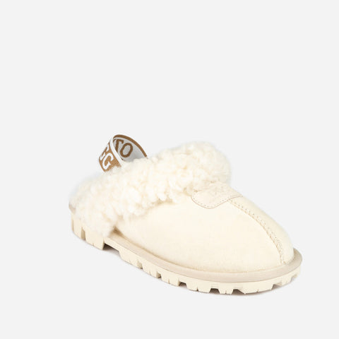 Ugg Coquette Curly Slipper (Elastic Backstrap) - OFF WHITE