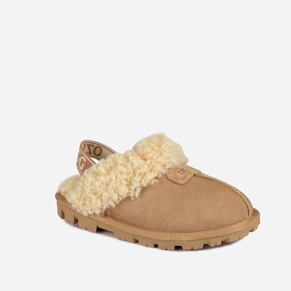 Ugg Coquette Curly Slipper (Elastic Backstrap) - SAND