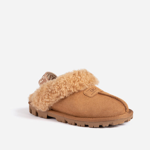 Ugg Coquette Curly Slipper (Elastic Backstrap) - CHESTNUT