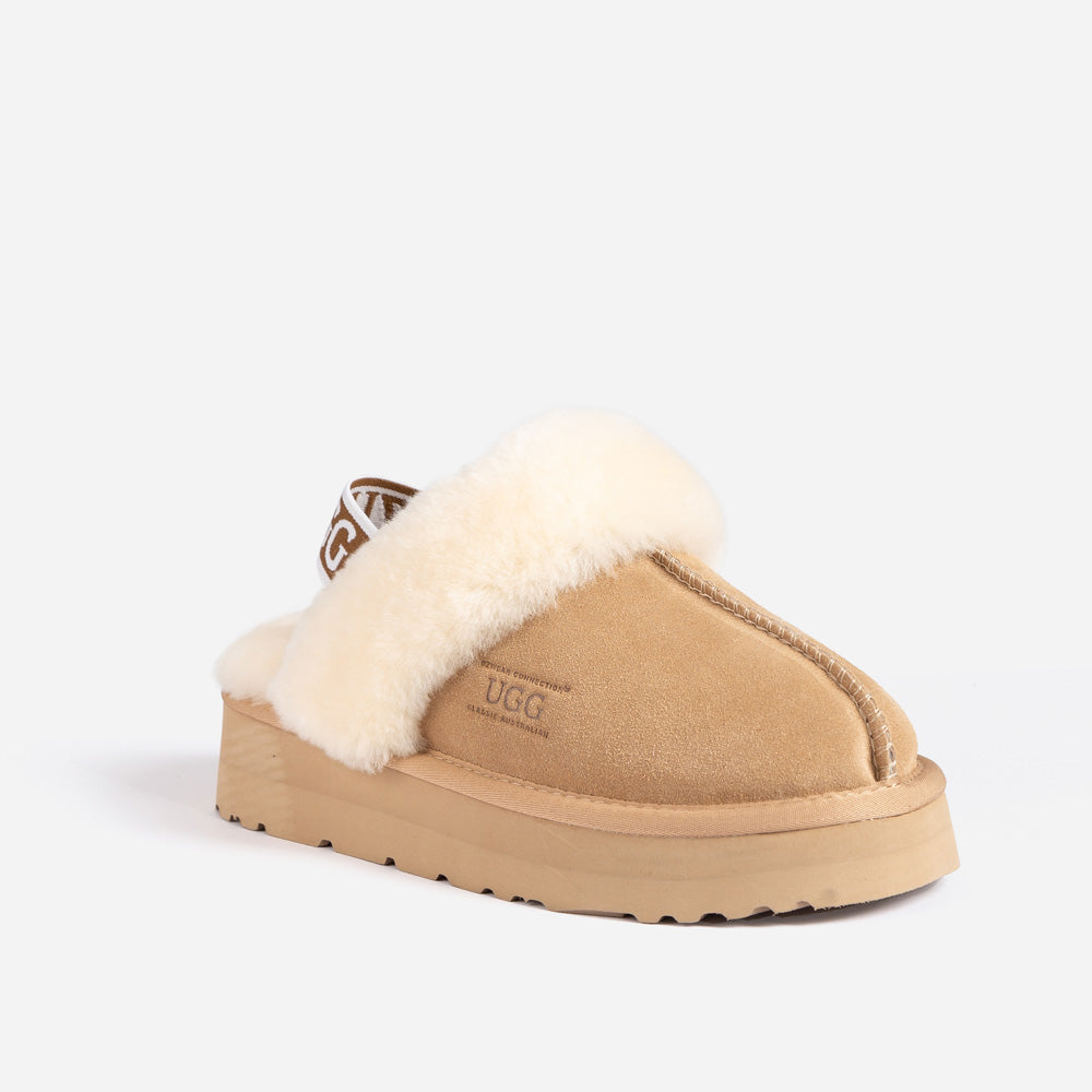 Ugg Platform Slipper (Elastic Backstrap) - SAND