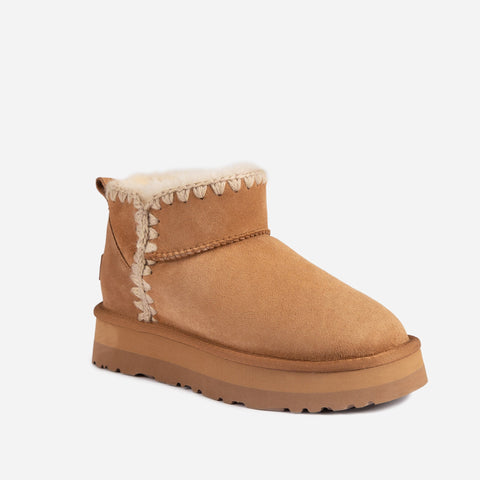 Ugg Eskimo Platform Mini Boots - CHESTNUT