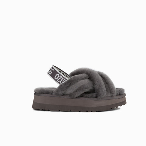 Ugg Adele Platform Slipper(Elastic Backstrap) (Water Resistant) - Grey