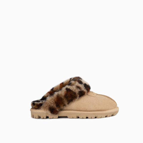 Ugg Kids Coquette Slipper (Leopard Print)(Water Resistant) - Sand