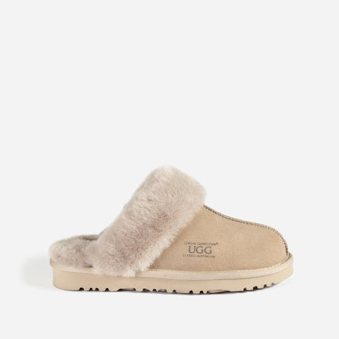 Ugg Slippers Premium Australia Sheepskin Unisex Scuffete Suede - Dove
