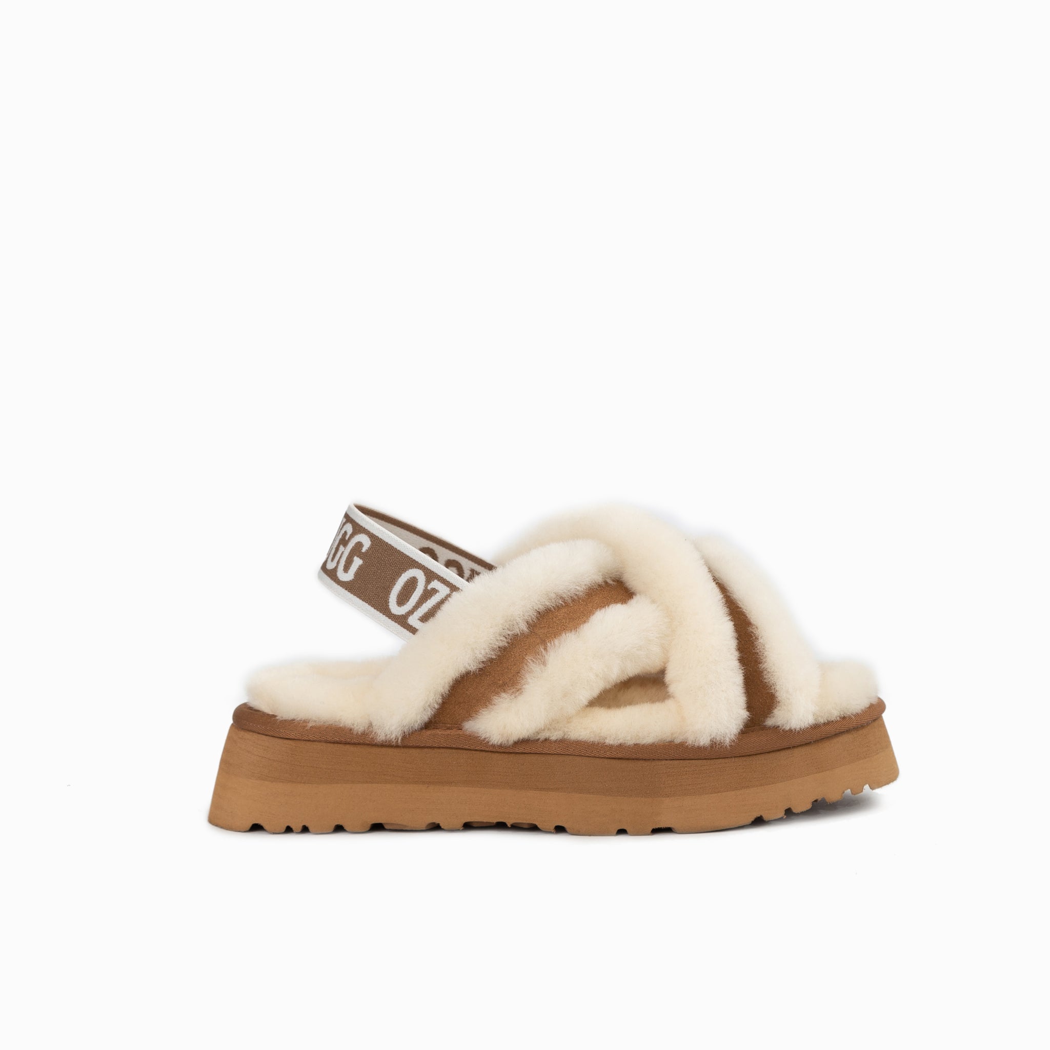 Ugg Adele Platform Slipper(Elastic Backstrap) (Water Resistant) - Chestnut