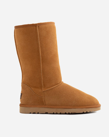 Ugg Boots Genuine Australian Sheepskin Unisex Long Classic Suede - Chestnut