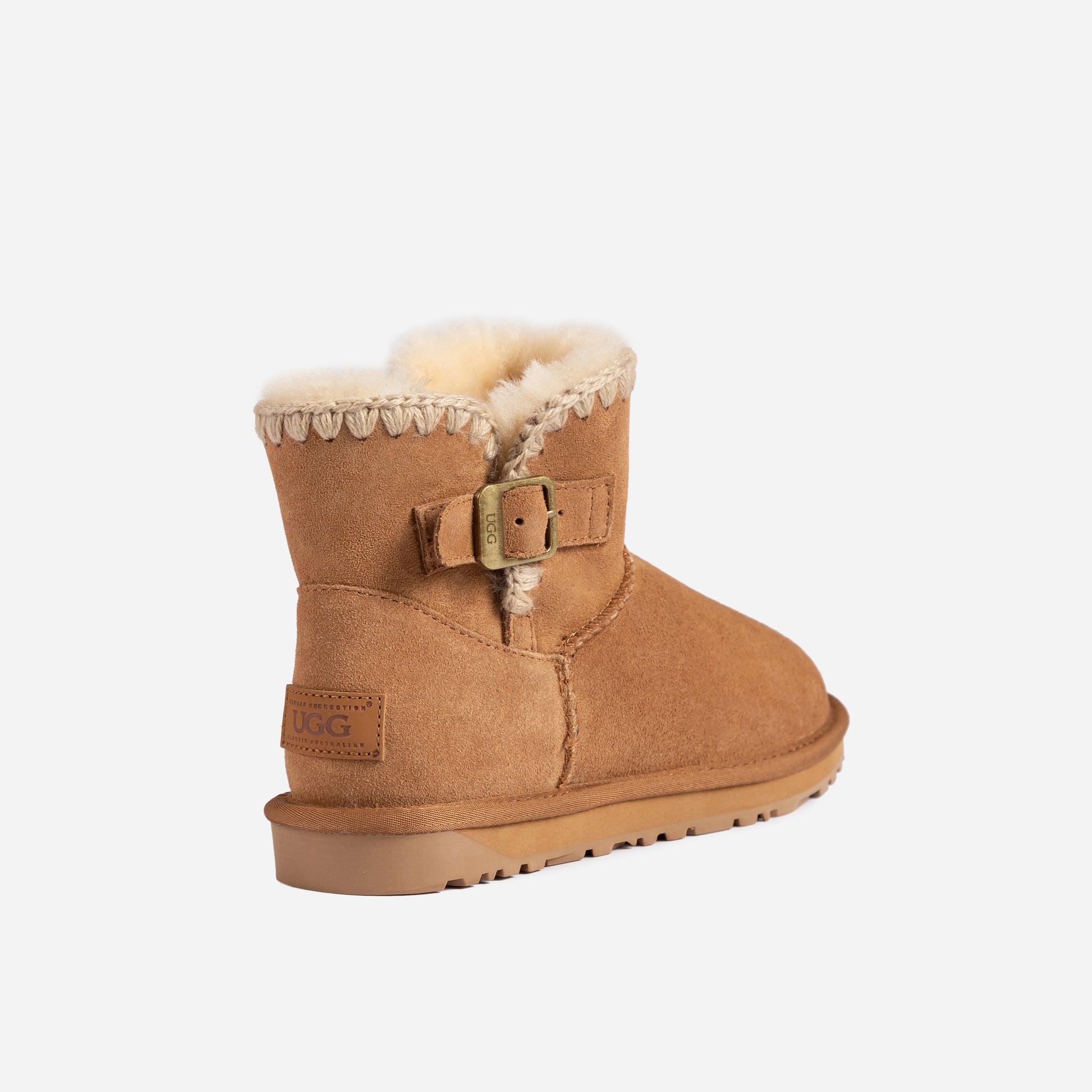 Ugg Eskimo Buckled Platform Mini Boots - Chestnut