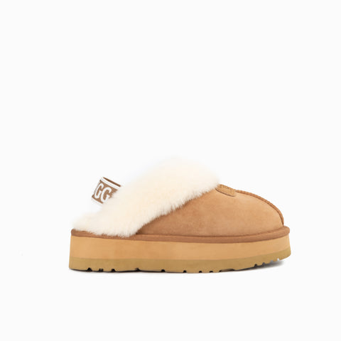 Ugg Coquette Platform Slipper (Elastic Backstrap)(Water Resistant) - Chestnut