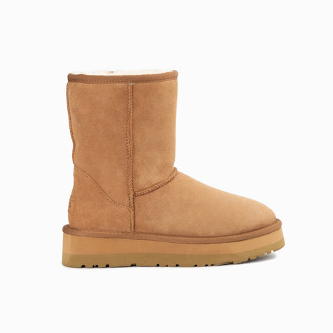 Ugg Classic Platform Short Boots (Water Resistant) - Chestnut