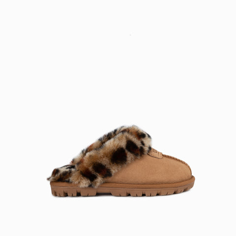 Ugg Kids Coquette Slipper (Leopard Print)(Water Resistant) - Chestnut