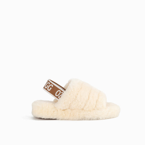 Ugg Kids Brooklyn Fluff Slide - Natural