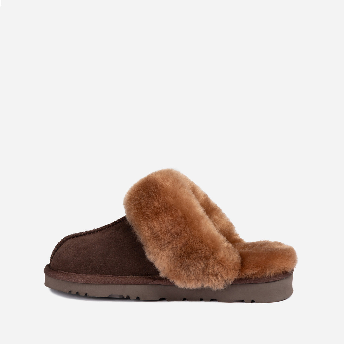 Ugg Slippers Premium Australia Sheepskin Unisex Scuffete Suede - Chocolate