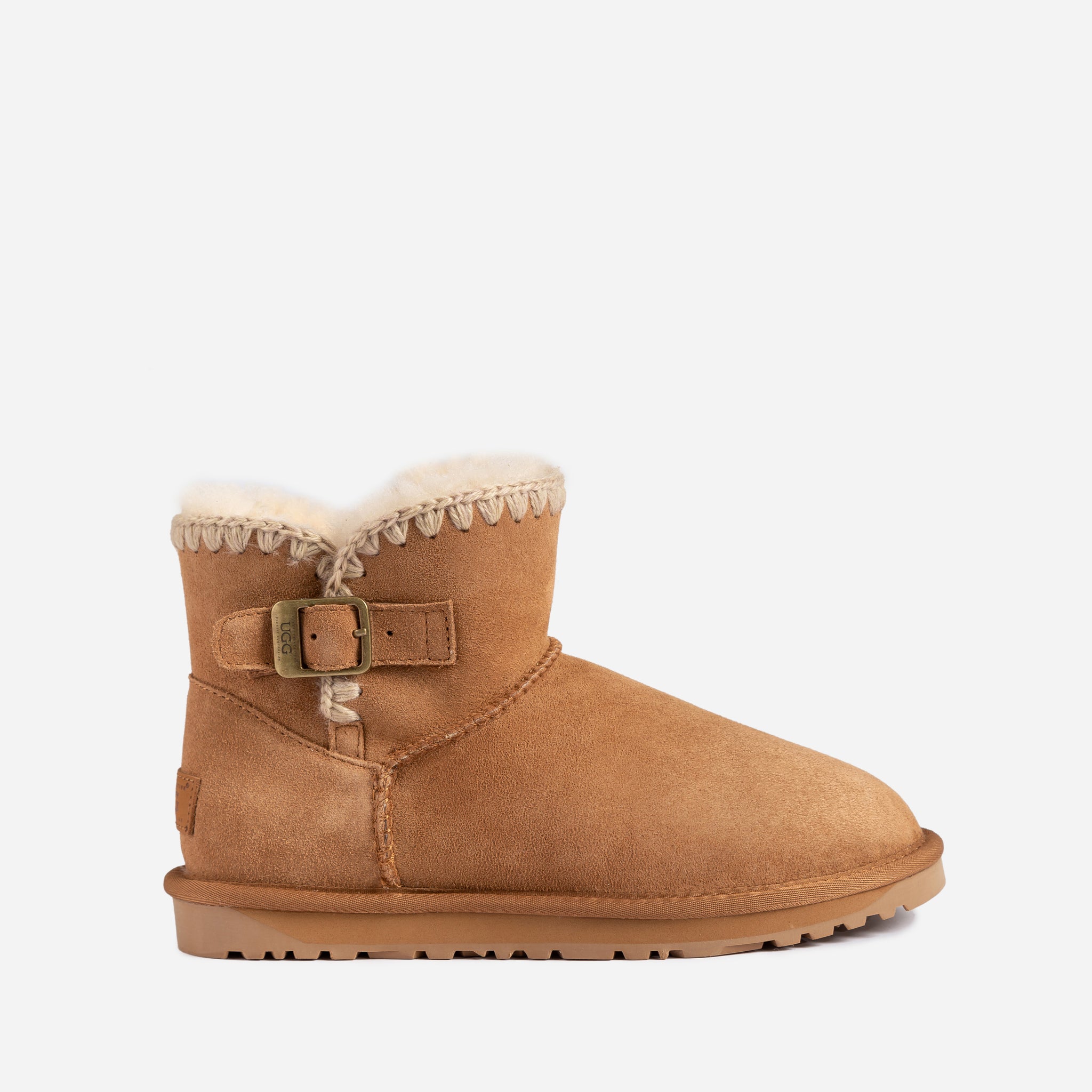 Ugg Eskimo Buckled Platform Mini Boots - Chestnut