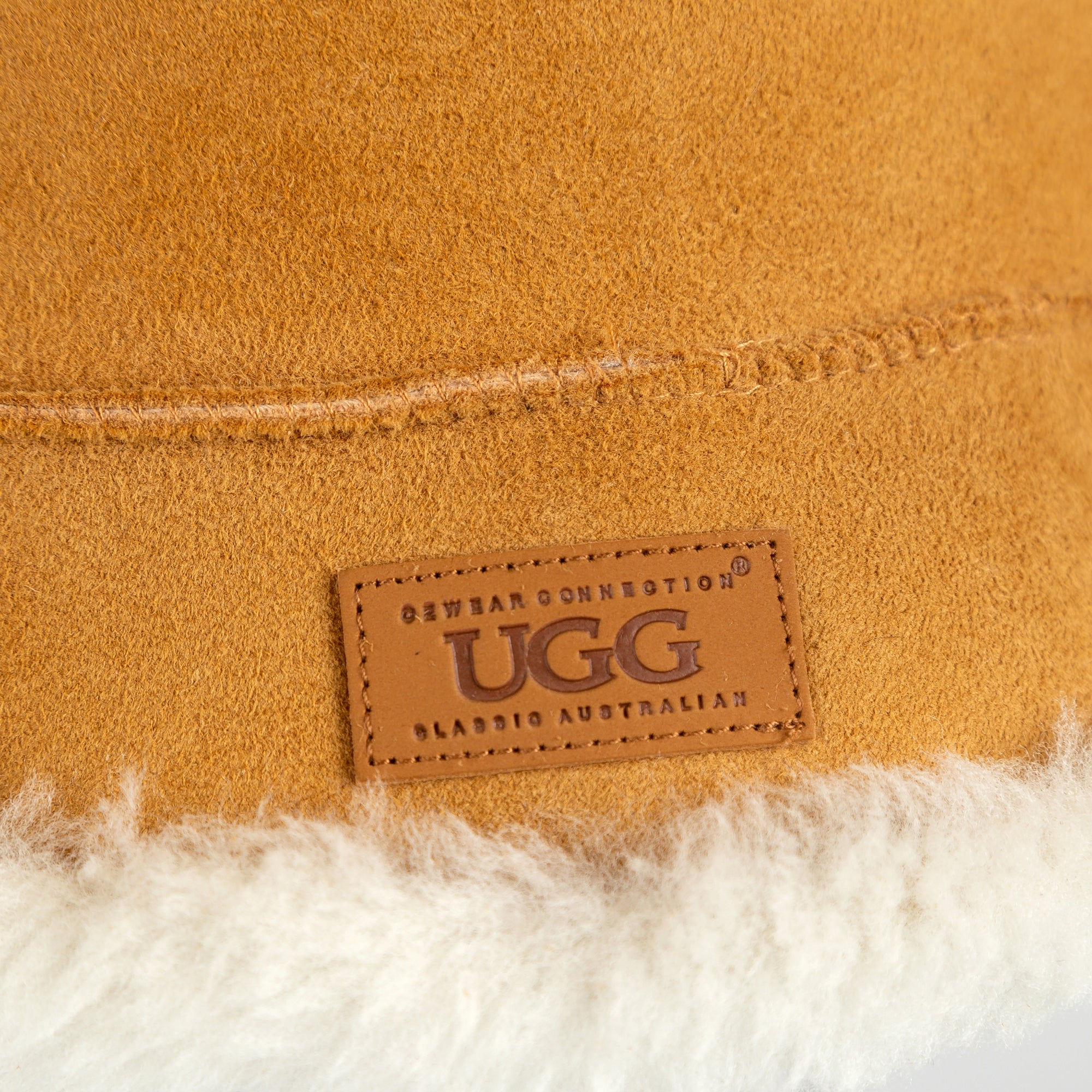 Ugg Sheepskin Reversible Bucket Hat Chestnut Ivory