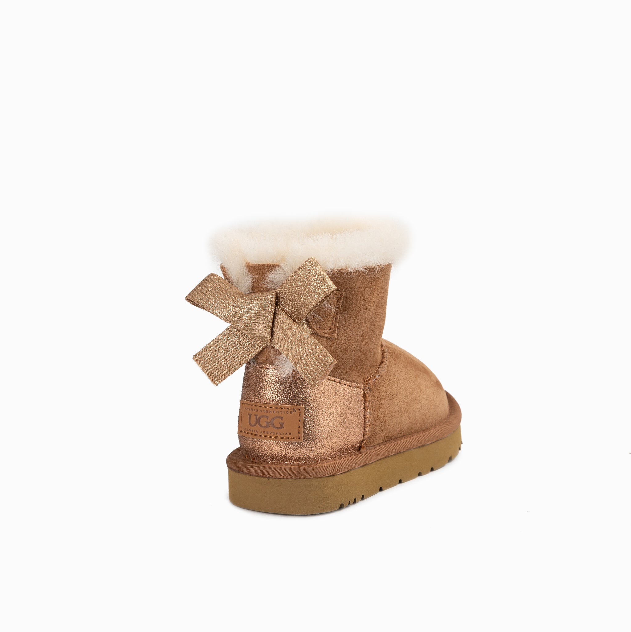 Ugg Kids Bailey Bow (Glitz) Boots - Chestnut