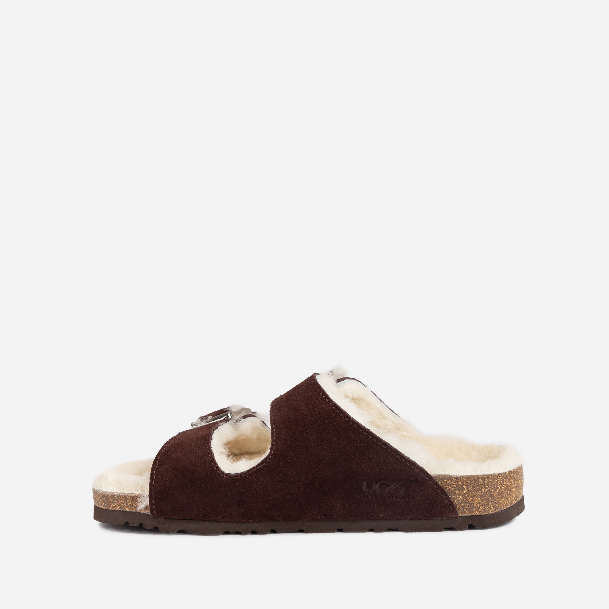 Ugg Aussie Shearling Buckled Sandals - Chocolate