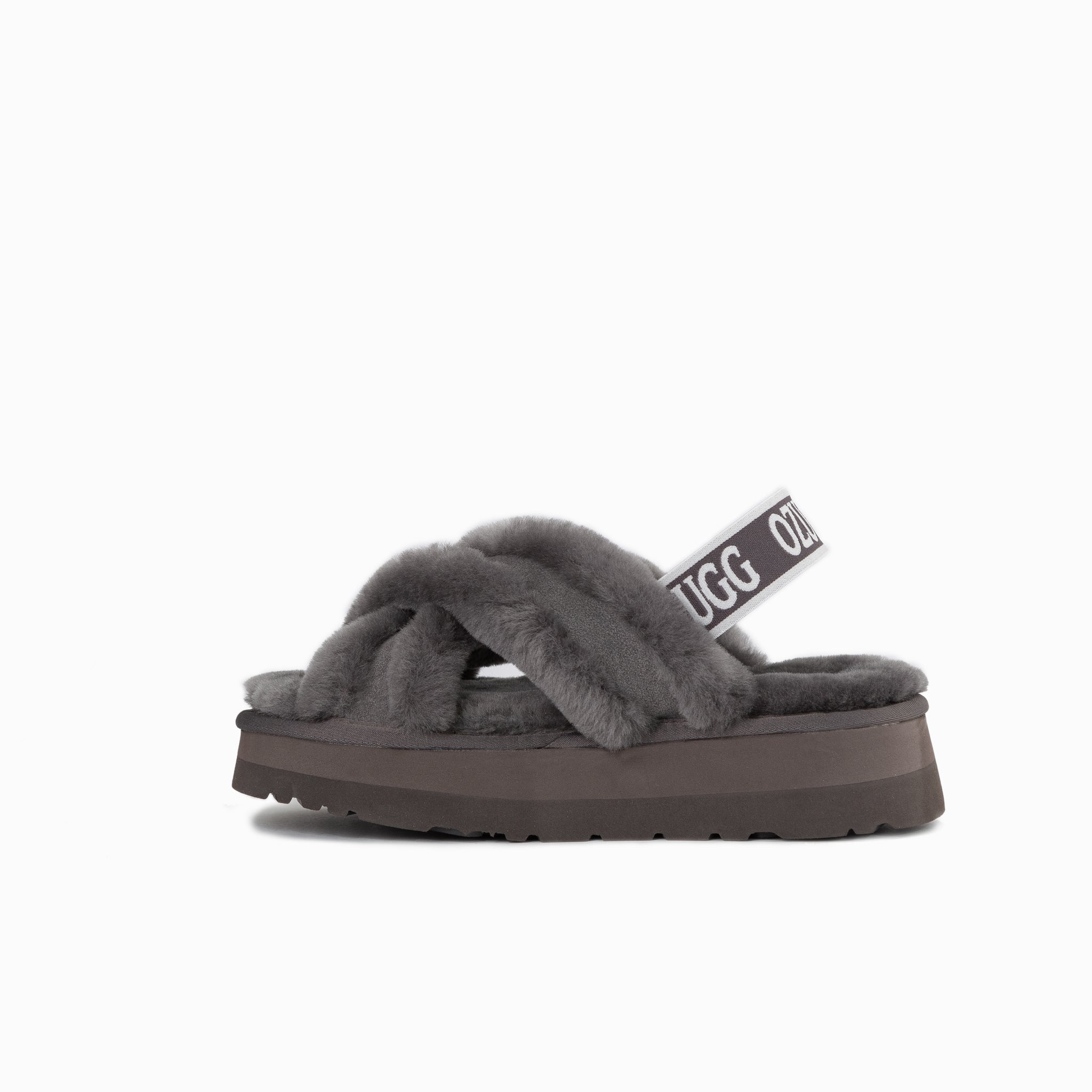 Ugg Adele Platform Slipper(Elastic Backstrap) (Water Resistant) - Grey