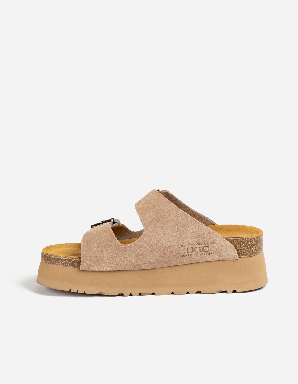 Ugg Women Aussie Victoria Platform Suede Leather in Taupe