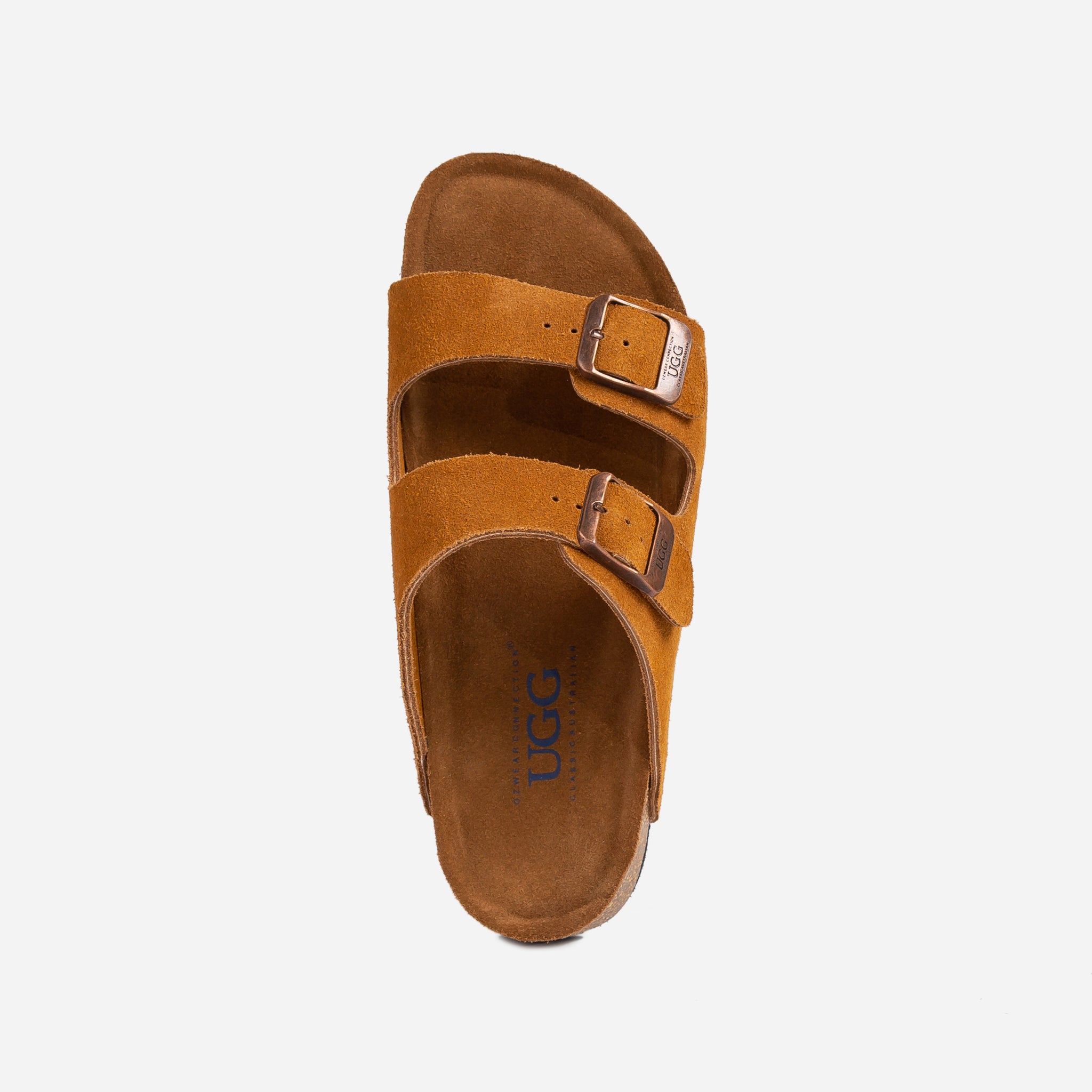 Ozugg Aussie Victoria Suede Leather Unisex Slipper - Chestnut