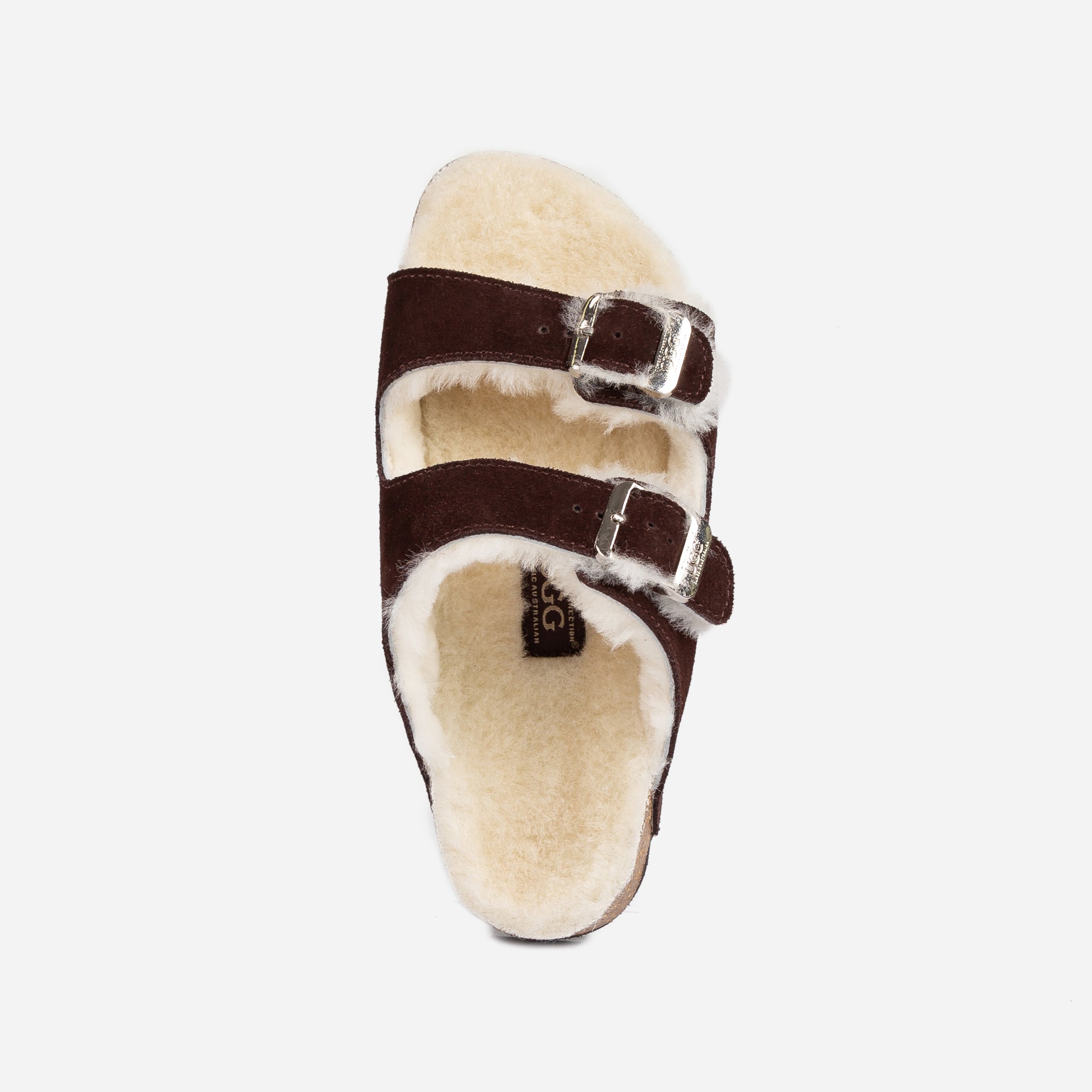 Ugg Aussie Shearling Buckled Sandals - Chocolate