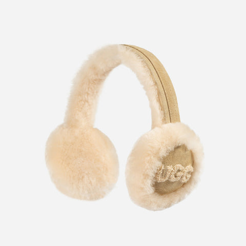 Ugg Sheepskin With Logo Earmuff - Sand