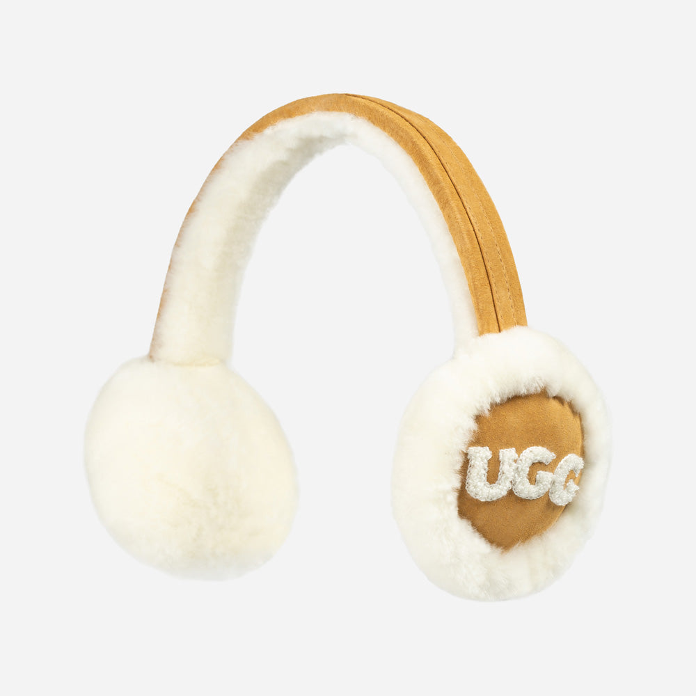 Ugg Sheepskin With Logo Earmuff - Chestnut
