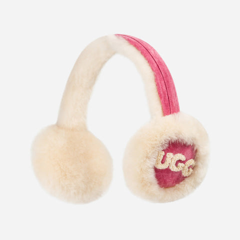 Ugg Sheepskin With Logo Earmuff - Rose