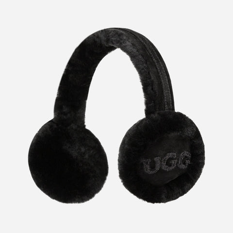 Ugg Sheepskin With Logo Earmuff - Black