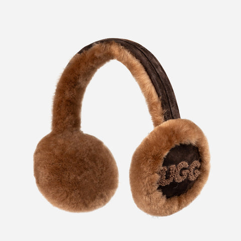 Ugg Sheepskin With Logo Earmuff - Chocolate