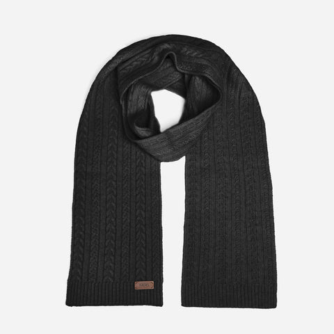 Ugg Cable Knit Pure Cashmere Scarf - Charcoal Grey (Melange)