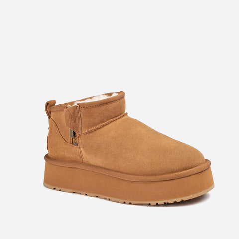 Ugg Platform Beri Zipper Boots - CHESTNUT