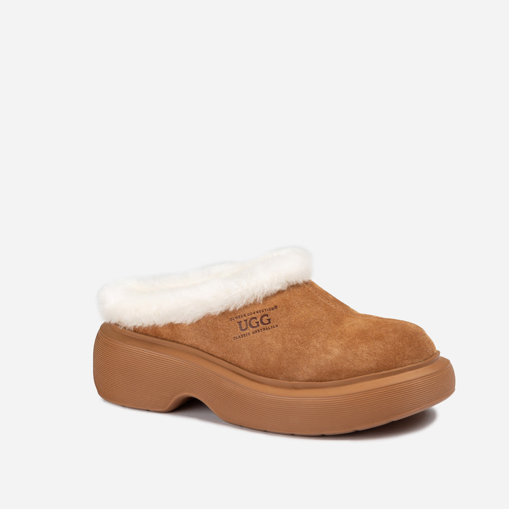 Ugg Shearling Heights Clog - CHESTNUT