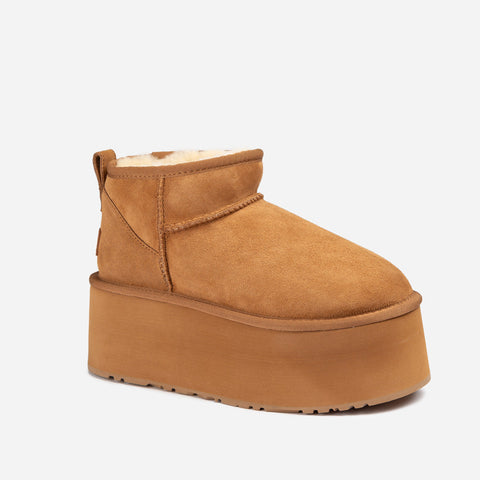 Ugg Classic Platform Ultra Mini Boot (7cm) (Water Resistant) - CHESTNUT