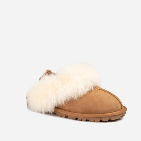 Ugg Coquette Premium Esperanza Sheepskin Slipper (Elastic Backstrap) (Detachable Feature) - Chestnut
