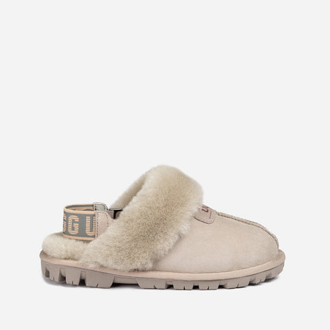 Ugg Coquette Slipper (Elastic Logo & Wool Strap) (Detachable Feature) - Taupe