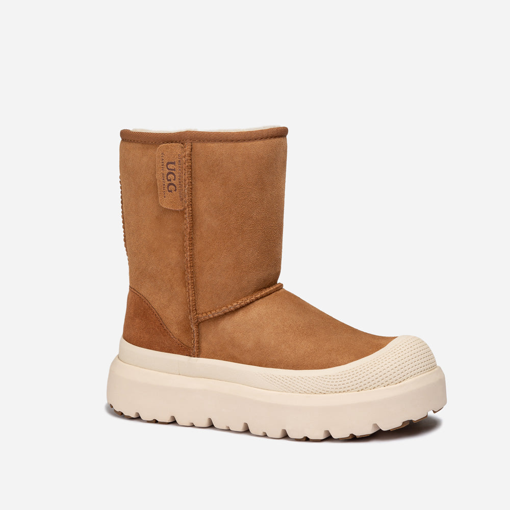 Ugg Classic Plus Short Boots (Unisex) - Chestnut / White