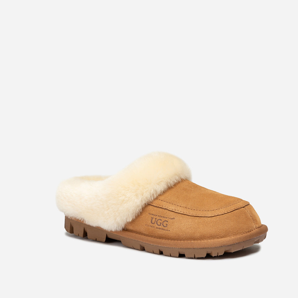 Ozwear Coquette Shearling Mule - Chestnut
