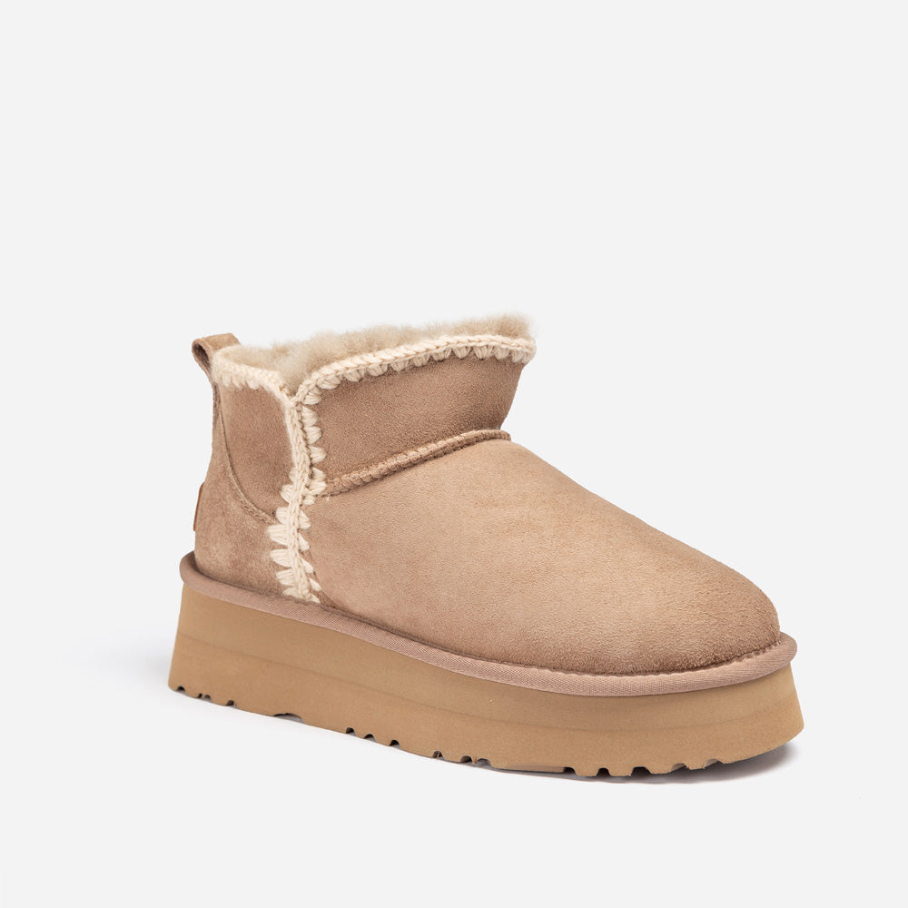 Ugg Eskimo Platform Mini Boots - BROWN