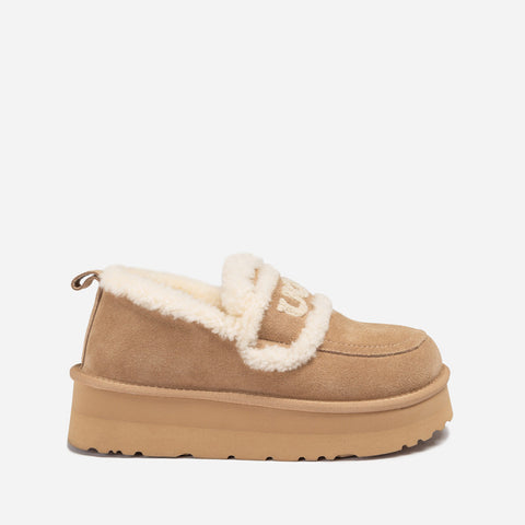 Ugg Violet Shearling Platform Loafer - Sand