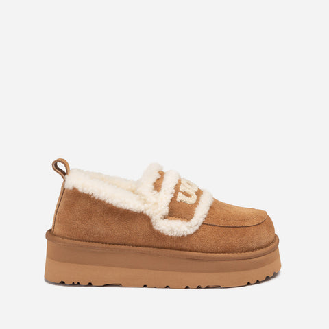Ugg Violet Shearling Platform Loafer - Chestnut