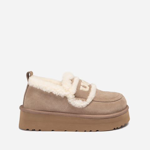 Ugg Violet Shearling Platform Loafer - Brown