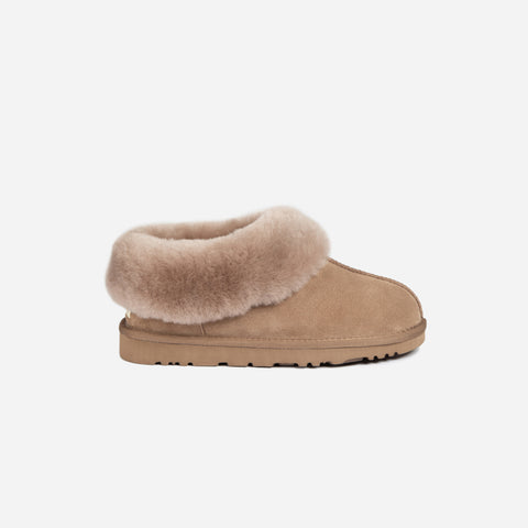Ugg Slippers Collar Unisex Premium Sheepskin Slippers Suede - Brown