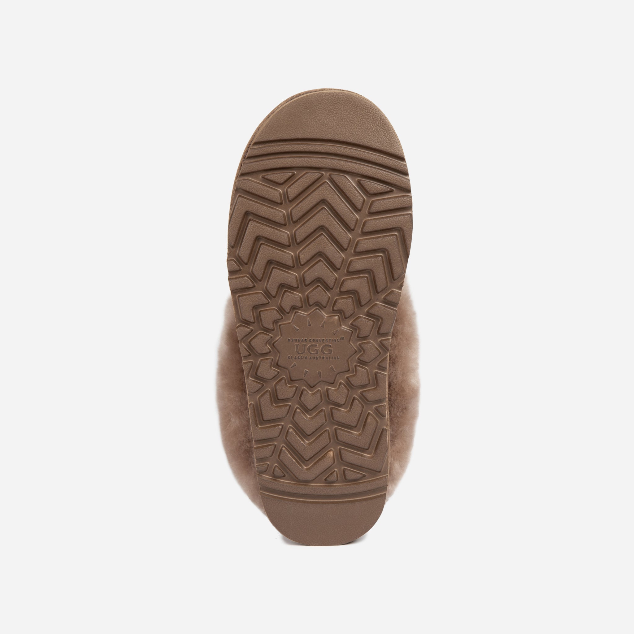 Ugg Slippers Collar Unisex Premium Sheepskin Slippers Suede - Brown