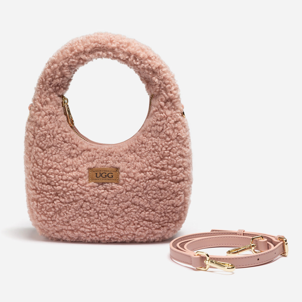 Ugg Momo Shearling Shoulder Bag - Dusty Pink