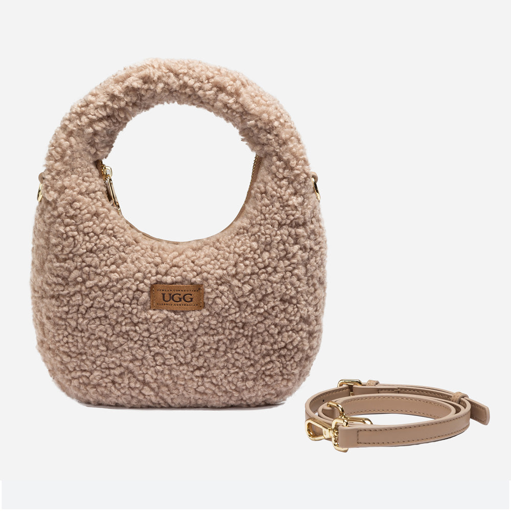Ugg Momo Shearling Shoulder Bag - Taupe