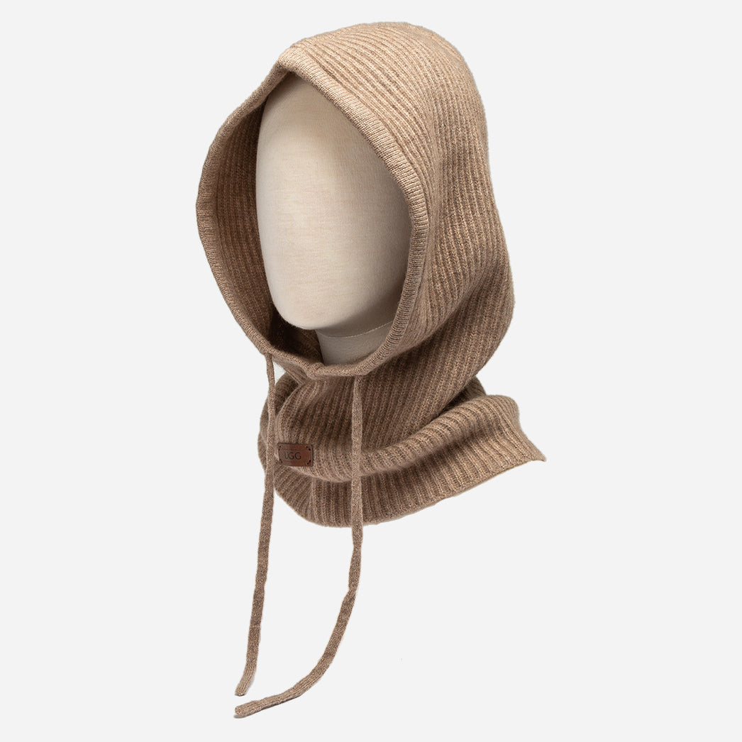 Ugg Chunky Rib Pure Cashmere Snood - Natural Brown (Melange)