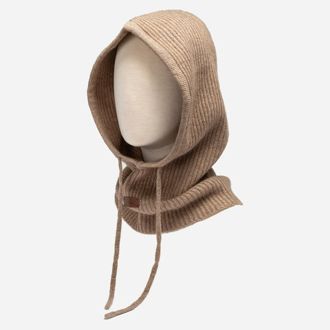 Ugg Chunky Rib Pure Cashmere Snood - Natural Brown (Melange)